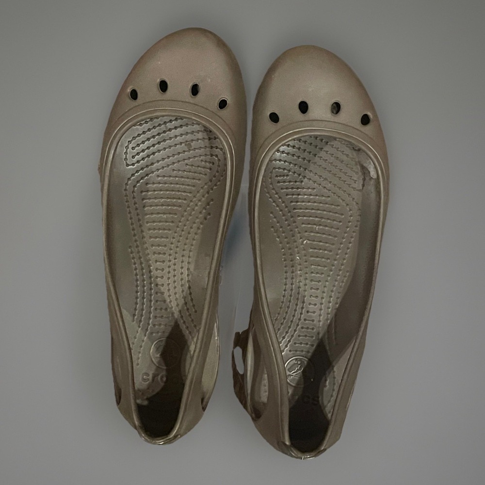 Crocs Woman's Brown Flat Shoes 10.5